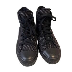 Converse All Star High‎ Top Sneakers Black Gray Herringbone